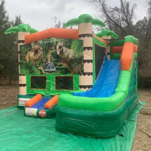 Jurassic World bounce house with slide