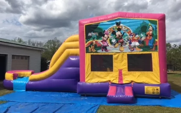 Mickey and Minnie bounce house with slide