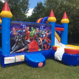 Marvel Super Heroes bounce house with slide