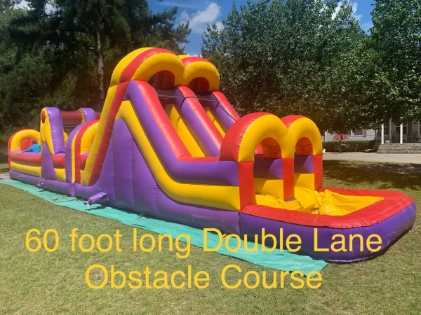 60 foot long double lane obstacle course