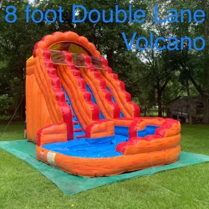 18 foot double lane volcano water slide