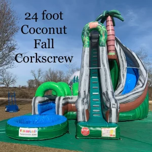 24 Foot coconut fall corkscrew water slide