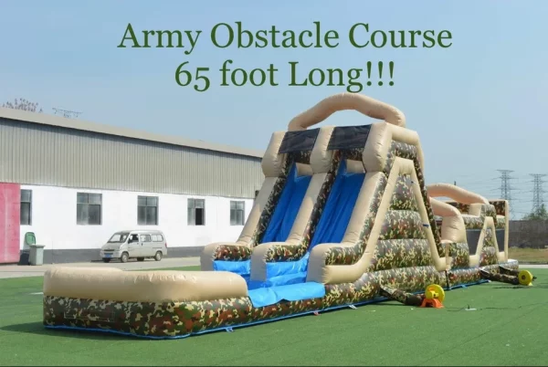 65 foot long inflatable army obstacle course