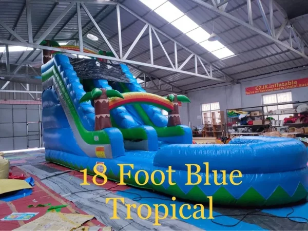 18 foot blue tropical water slide